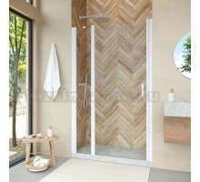 Душевая дверь в нишу Vegas Glass EP-F-1 Novo 125 01 01 L профиль белый глянцевый, стекло прозрачное