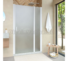 Душевая дверь в нишу Vegas Glass EP-F-1 Novo 125 01 10 R профиль белый глянцевый, стекло сатин