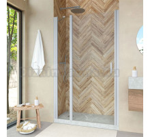 Душевая дверь в нишу Vegas Glass EP-F-1 Novo 125 07 01 L профиль матовый хром, стекло прозрачное