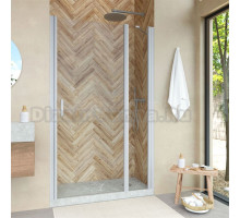 Душевая дверь в нишу Vegas Glass EP-F-1 Novo 125 07 01 R профиль матовый хром, стекло прозрачное