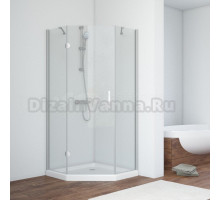 Душевой уголок Vegas Glass Afa-Pen Novo 90 07 01 L профиль матовый хром, стекло прозрачное