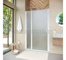 Душевая дверь в нишу Vegas Glass EP-F-1 Novo 130 01 10 L профиль белый глянцевый, стекло сатин