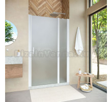 Душевая дверь в нишу Vegas Glass EP-F-1 Novo 130 01 10 R профиль белый глянцевый, стекло сатин