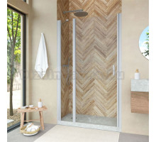 Душевая дверь в нишу Vegas Glass EP-F-1 Novo 130 07 01 L профиль матовый хром, стекло прозрачное