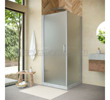 Душевой уголок Vegas Glass EP-Fis Novo 80*90 07 10 L профиль матовый хром, стекло сатин