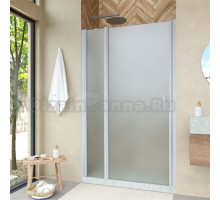 Душевая дверь в нишу Vegas Glass EP-F-1 Novo 135 07 10 L профиль матовый хром, стекло сатин