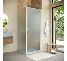 Душевой уголок Vegas Glass EP-Fis Novo 80*100 01 10 R профиль белый, стекло сатин