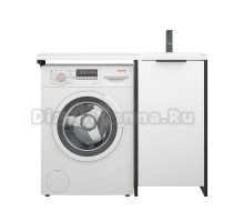 Тумба с раковиной Corozo Гера 110 D R напольная, белая, под стиральную машину