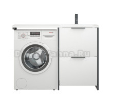 Тумба с раковиной Corozo Гера 120 Z R напольная, белая, под стиральную машину