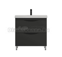 Тумба с раковиной Corozo Лиана 80 напольная, дуб, графит