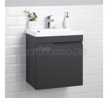 Тумба с раковиной Itana Alexa 50 подвесная, графит 3-810up