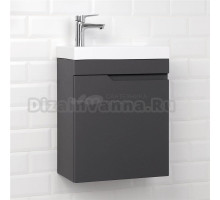 Тумба с раковиной Itana Alexa 45 подвесная, графит 3-810up