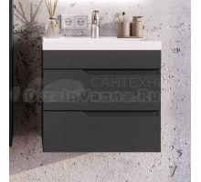 Тумба с раковиной Itana Alexa 60 подвесная, графит 3-810up