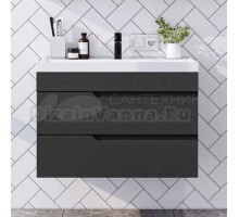 Тумба с раковиной Itana Alexa 80 подвесная, графит 3-810up