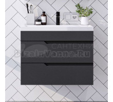 Тумба с раковиной Itana Alexa 70 подвесная, графит 3-810up