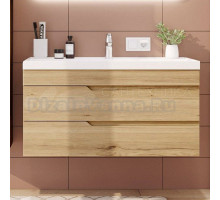 Тумба с раковиной Itana Alexa 100 подвесная, 599 дуб мавелла голд