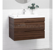 Тумба с раковиной Itana Alexa 80 подвесная, орех пекан шоколад стронг