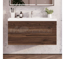 Тумба с раковиной Itana Alexa 45 подвесная, орех пекан шоколад стронг