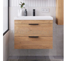 Тумба с раковиной IKA Alta 70 подвесная, дуб корбридж натуральный