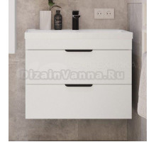 Тумба с раковиной IKA Alta 70 подвесная, белый скандинавский 1655 тиснение sg