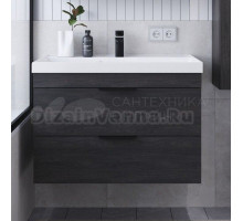 Тумба с раковиной IKA Alta 80 подвесная, морское дерево карбон