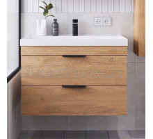 Тумба с раковиной IKA Alta 80 подвесная, дуб корбридж натуральный