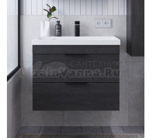 Тумба с раковиной IKA Alta 70 подвесная, морское дерево карбон