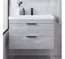 Тумба с раковиной IKA Alta 80 подвесная, бетонный камень