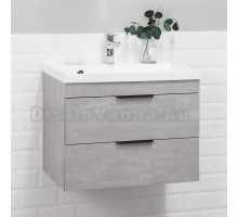 Тумба с раковиной IKA Alta 70 подвесная, бетонный камень