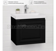 Тумба с раковиной Itana Verona 2.0 50 подвесная, 656 черный софт