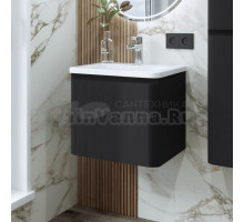 Тумба с раковиной Itana Roberto 50 подвесная, 656 черный софт