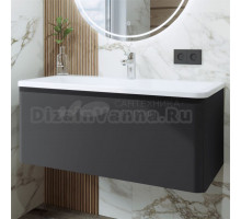 Тумба с раковиной Itana Roberto 100 подвесная, графит 3-810up