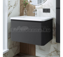 Тумба с раковиной Itana Roberto 70 подвесная, графит 3-810up