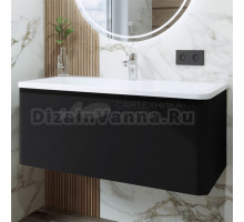 Тумба с раковиной Itana Roberto 100 подвесная, 656 черный софт