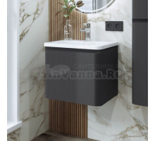 Тумба с раковиной Itana Roberto 50 подвесная, графит 3-810up