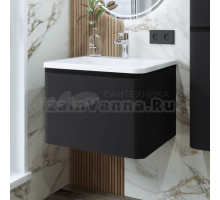 Тумба с раковиной Itana Roberto 60 подвесная, 656 черный софт