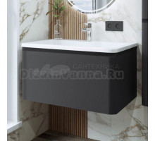 Тумба с раковиной Itana Roberto 80 подвесная, графит 3-810up