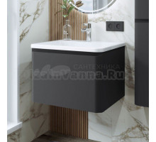 Тумба с раковиной Itana Roberto 60 подвесная, графит 3-810up