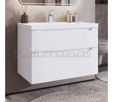 Тумба с раковиной IKA Nill 2.0 80 подвесная, cc 3005 белый глянец 05