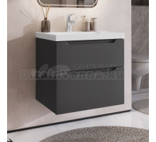 Тумба с раковиной IKA Nill 2.0 60 подвесная, графит 3-810up