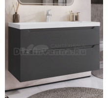 Тумба с раковиной IKA Nill 2.0 100 подвесная, графит 3-810up