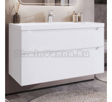 Тумба с раковиной IKA Nill 2.0 100 подвесная, cc 3005 белый глянец 05