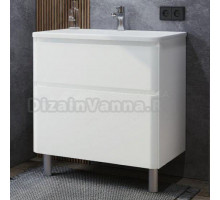 Тумба с раковиной Itana Roberto 80 напольный, эмаль белый глянец