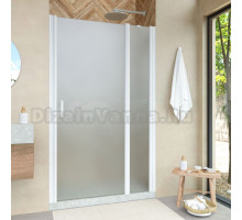 Душевая дверь в нишу Vegas Glass EP-F-1 Novo 145 01 10 R профиль белый глянцевый, стекло сатин