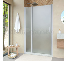 Душевая дверь в нишу Vegas Glass EP-F-1 Novo 145 07 10 L профиль матовый хром, стекло сатин