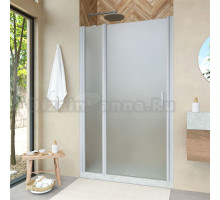 Душевая дверь в нишу Vegas Glass EP-F-1 Novo 150 07 10 L профиль матовый хром, стекло сатин