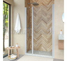 Душевая дверь в нишу Vegas Glass EP-F-1 Novo 155 07 01 L профиль матовый хром, стекло прозрачное