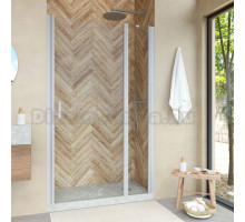 Душевая дверь в нишу Vegas Glass EP-F-1 Novo 155 07 01 R профиль матовый хром, стекло прозрачное