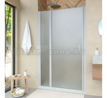 Душевая дверь в нишу Vegas Glass EP-F-1 Novo 155 07 10 L профиль матовый хром, стекло сатин