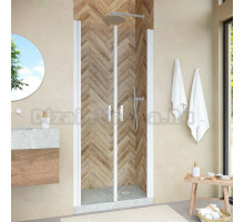 Душевая дверь в нишу Vegas Glass E2P Novo 70 01 01 профиль белый глянцевый, стекло прозрачное